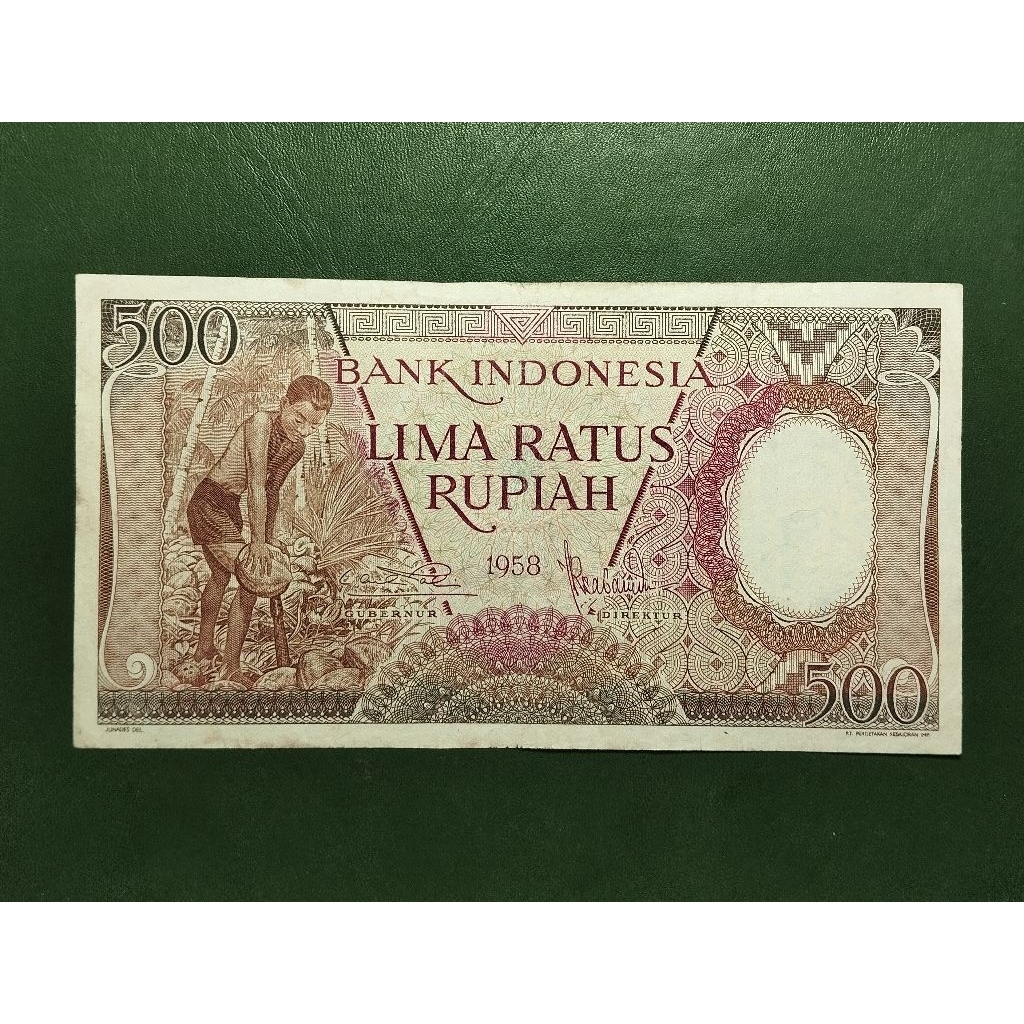 500 rupiah seri pekerja thn 1958 kondisi sangat bagus original sesuai Foto Asli