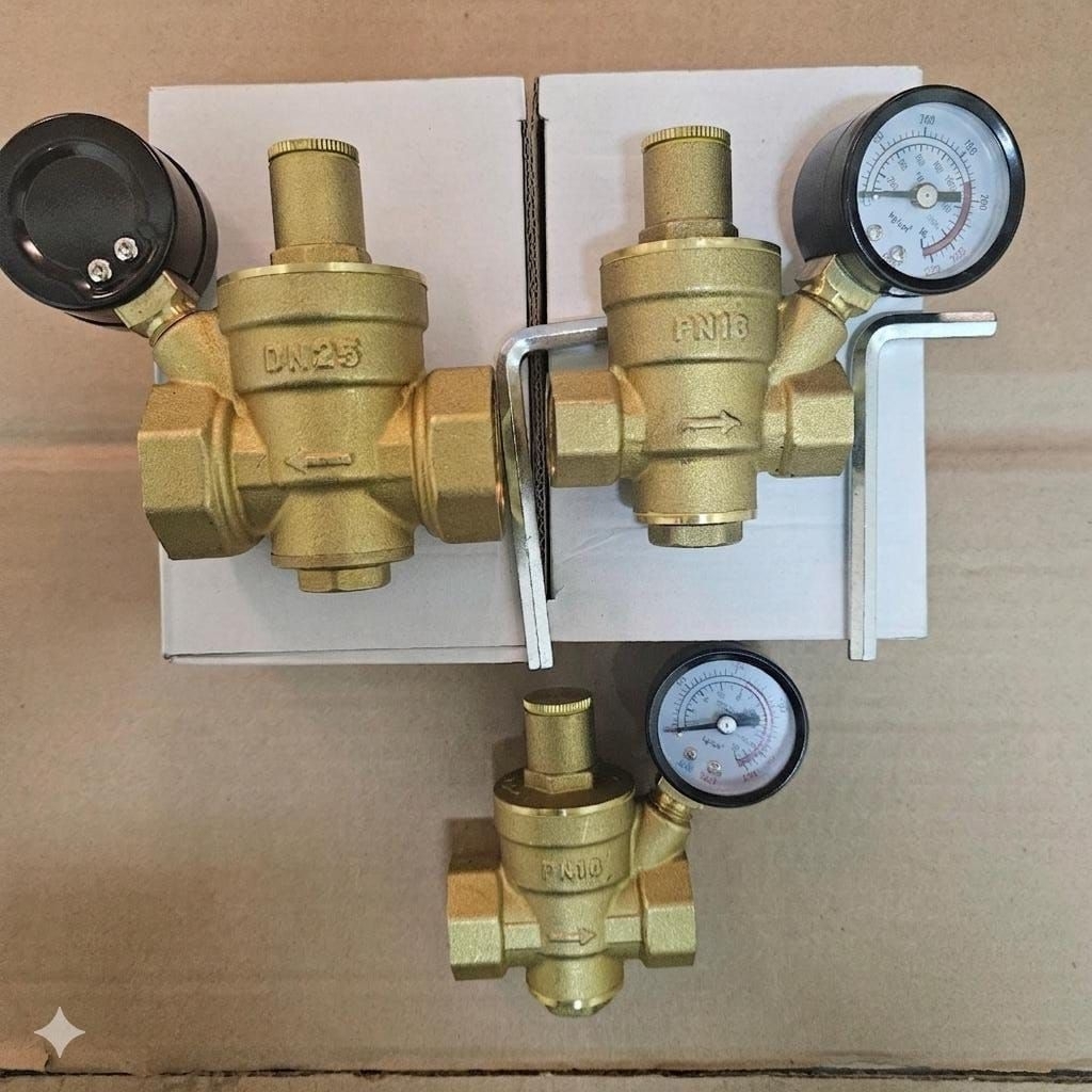 Pressure Reducing Valve / PRV Drat 2 " Inch Kuningan + Pressure Gauge DN50 Prv Valve