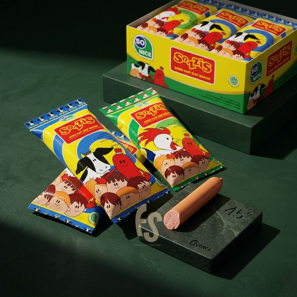 Sosis So Nice Ayam Sozzis Sapi 1Pack Isi 3pcs