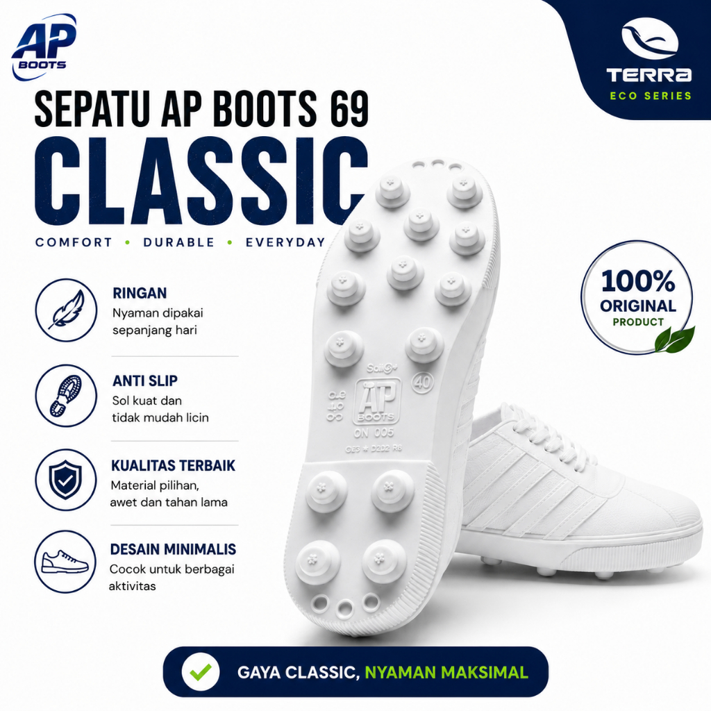 AP Boots 967 Hitam Sepatu Bola Pul Karet Sepatu Kebun Pertanian Perkebunan Anti Air Anti Slip Origin