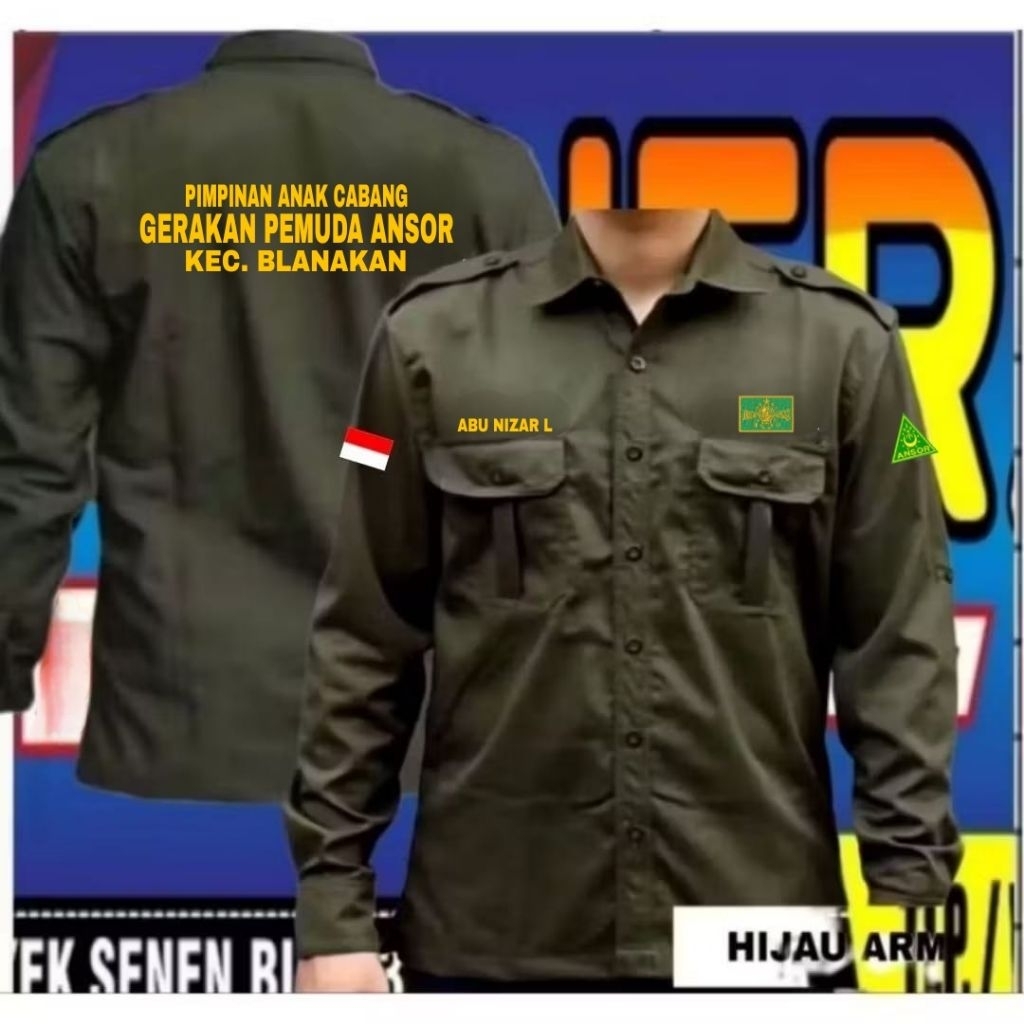 Kemeja Ansor baju Ansor seragam Ansor Pdh Ansor Pdl Ansor kemeja kerja Ansor baju kerja Ansor seraga