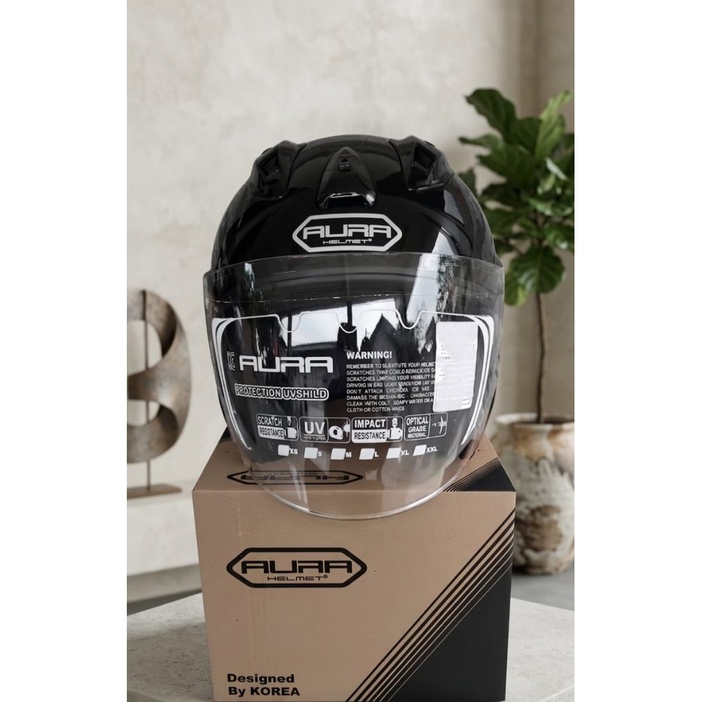 Helm Aura 6 Korea Post Original SNI Model Copy Arai Ram 4/5 Half Face Slot Intercom #Helmaura6clonea