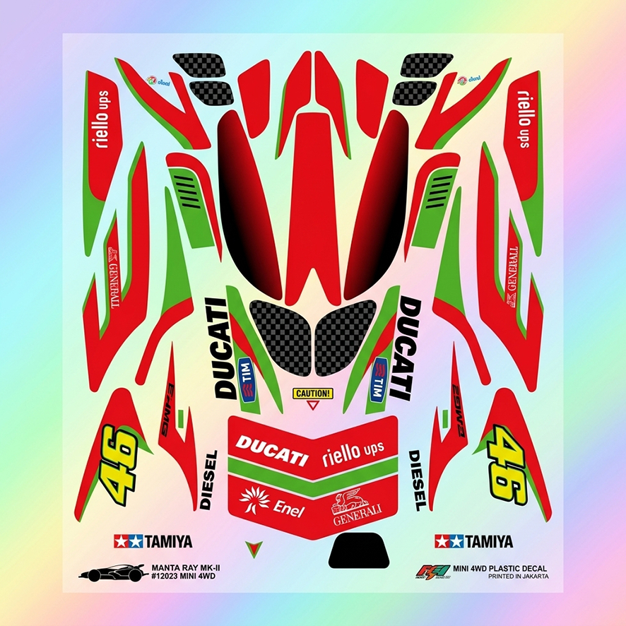 Stiker Manta Ray Mk-II - Ducati - Transparan