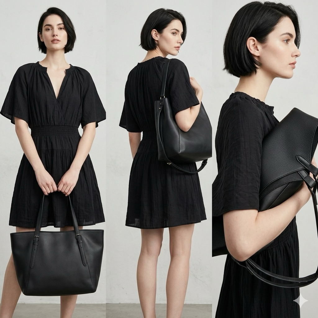 HM Black dress Casual Office Flowy