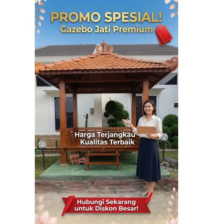 Gazebo Gasebo Kayu Jati Premium Gazebo Taman Saung Pendopo Outdoor Jepara