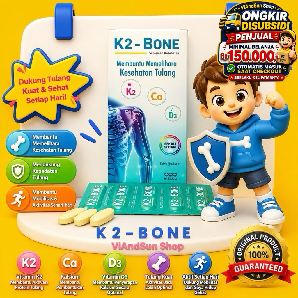 K2 Bone - Kesehatan Tulang - Calcium - Vitamin Tulang K2 Calcium D3 - Imedco