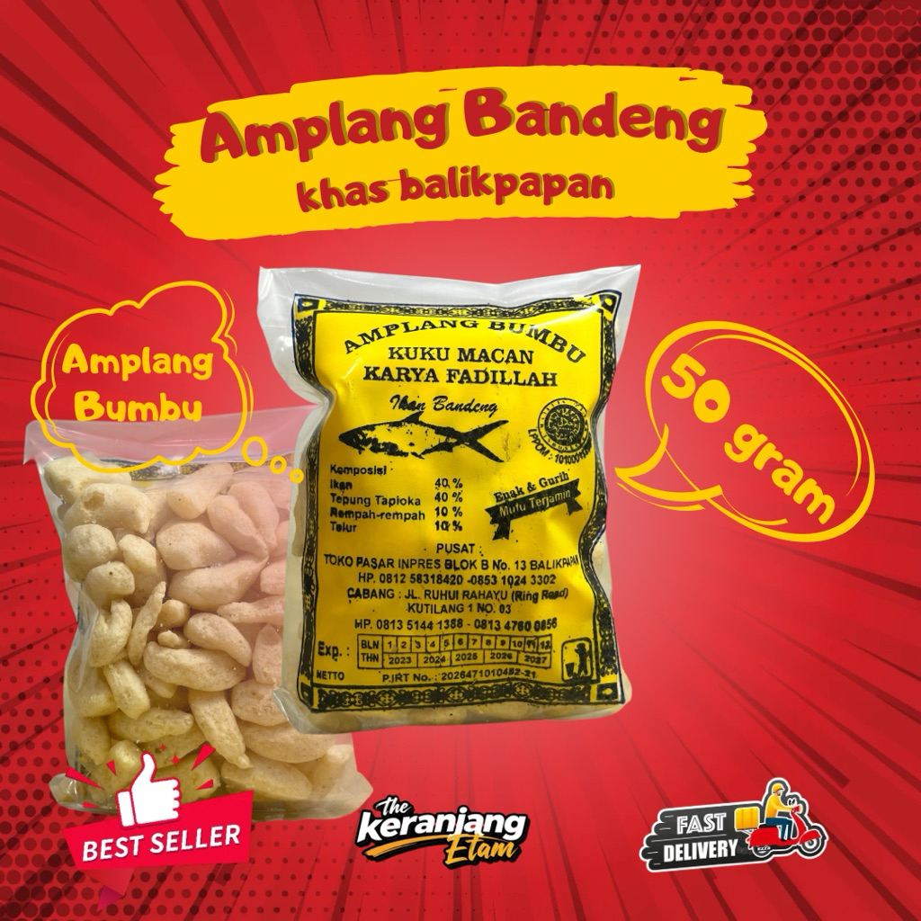 Amplang Ikan Bandeng Gurih Renyah Khas Balikpapan - Amplang Bumbu Best Best Seller