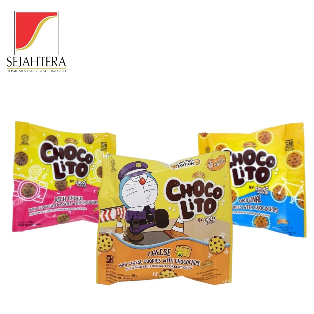 Choco Lito Cookies Cheese Original Rich Chocolate 19gr 30gr Biskuit Cookies Camilan Manis