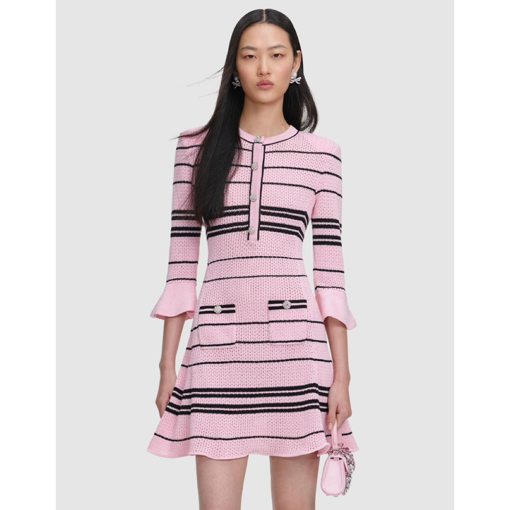 Self Portrait Stripe Knit Mini Dress NEW