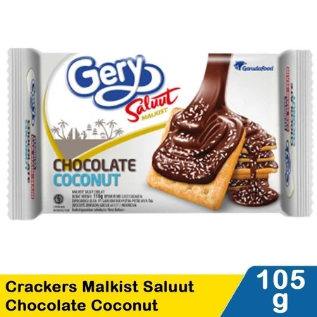 SSG Gery Malkist Saluut Chocolate Coconut 105g - Gery Malkist Saluut Coklat Kelapa