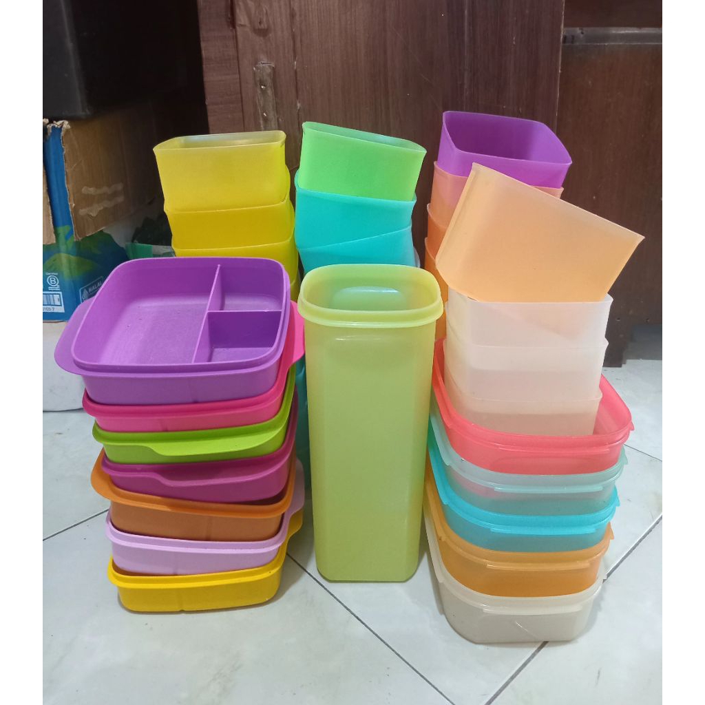 Base kotak makan Tupperware ori second preloved TANPA TUTUP