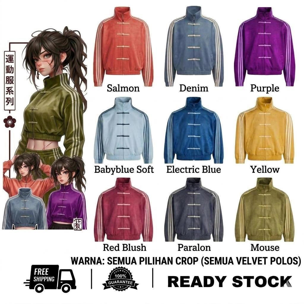CHEONGSAM SWEATSHIRT CHINEESE SWEATER ZIPPER CROP SABLON DADA JUMBO BIGSIZE KEKINIAN S M L XL 2XL 3X