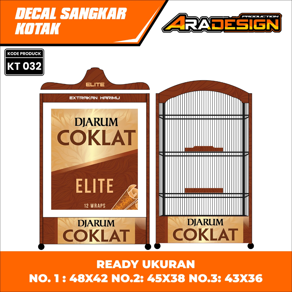 Stiker Sangkar Kotak Decal Sangkar Burung Model Terbaru Motif Djarum Coklat