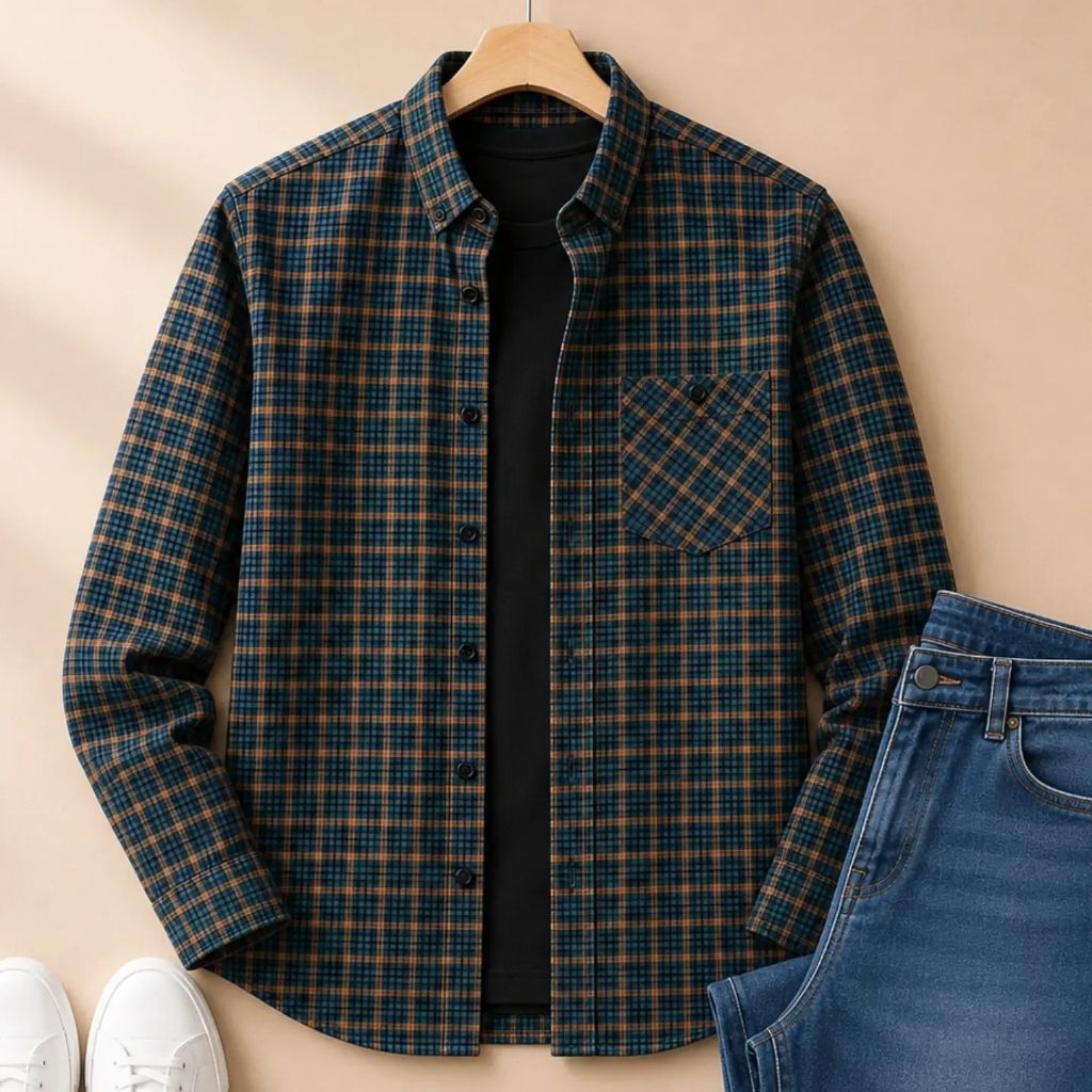 F2D Black Brown Kemeja Flanel Premium Best Seller / flanel/hem pria/ flanel pria/ kemeja flanel/ eig