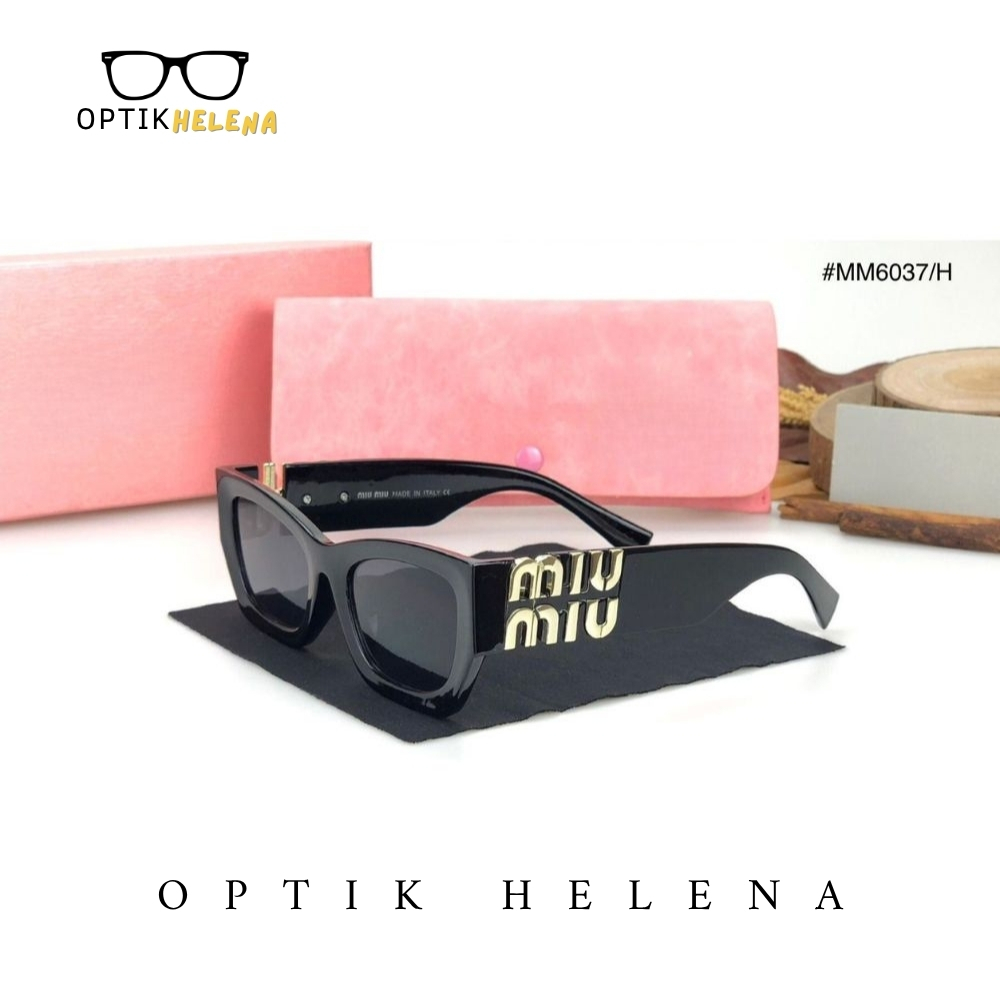 KACAMATA HITAM M1U6037 UV PROTECTION UNTUK WANITA SUNGLASSES DESAIN MODERN STYLISH DAN ANTI SILAU UN