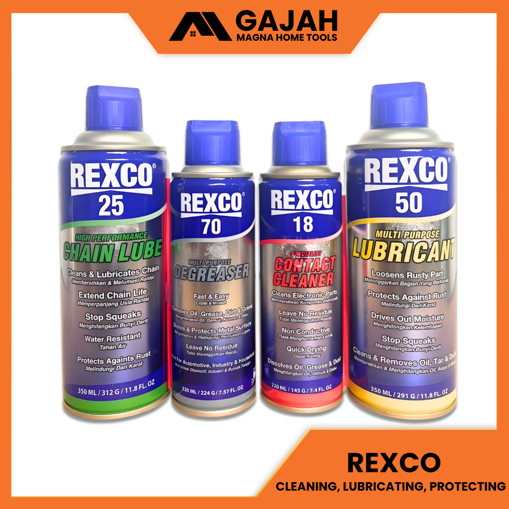 REXCO PELUMAS SERBAGUNA ANTI KARAT SEMPROT RANTAI BAUT | REXCO 18 | REXCO 25 | REXCO 50 | REXCO 70