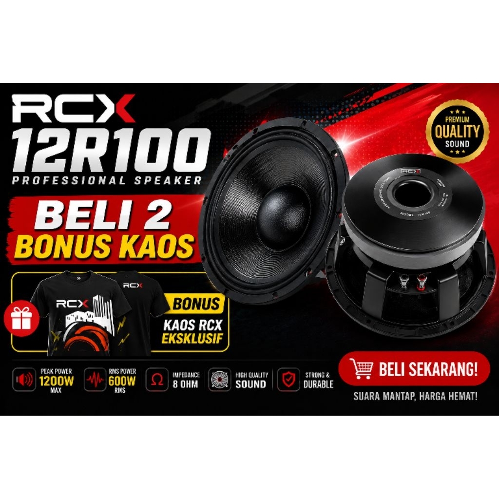 SPEAKER 12 INCH RCX 12R100 COIL 4 INCH