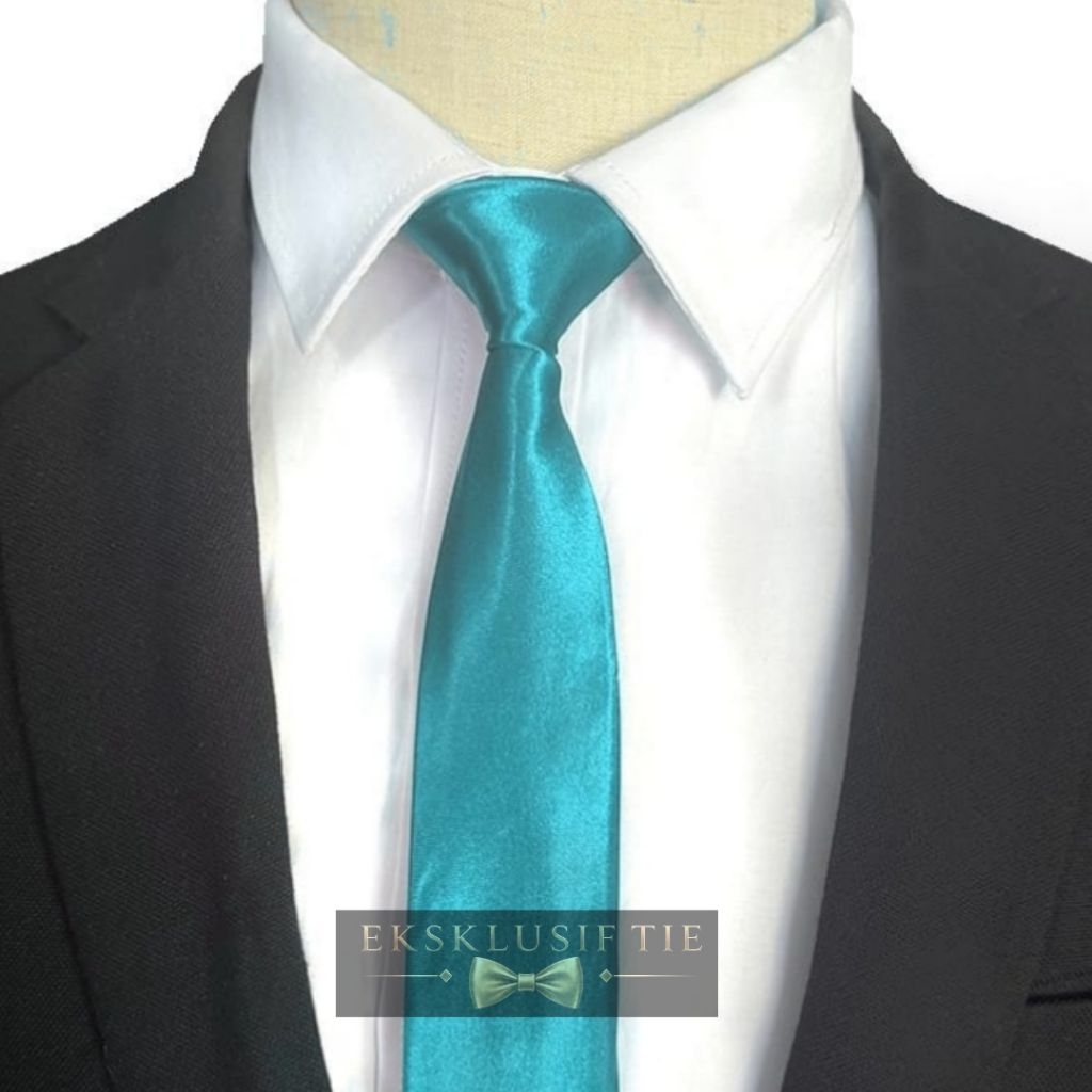 Nick Tie Dasi Instan Biru Tosca Dasi Polos Ukuran Medium 3 Inch 8cm Dasi Tosca Simpul Siap Pakai