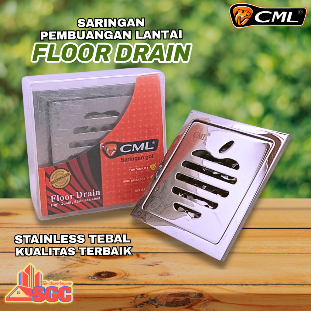 CML - SARINGAN GOT KAMAR MANDI / FLOOR DRAINNER / SARINGAN PEMBUANGAN LANTAI - STAINLESS CROME
