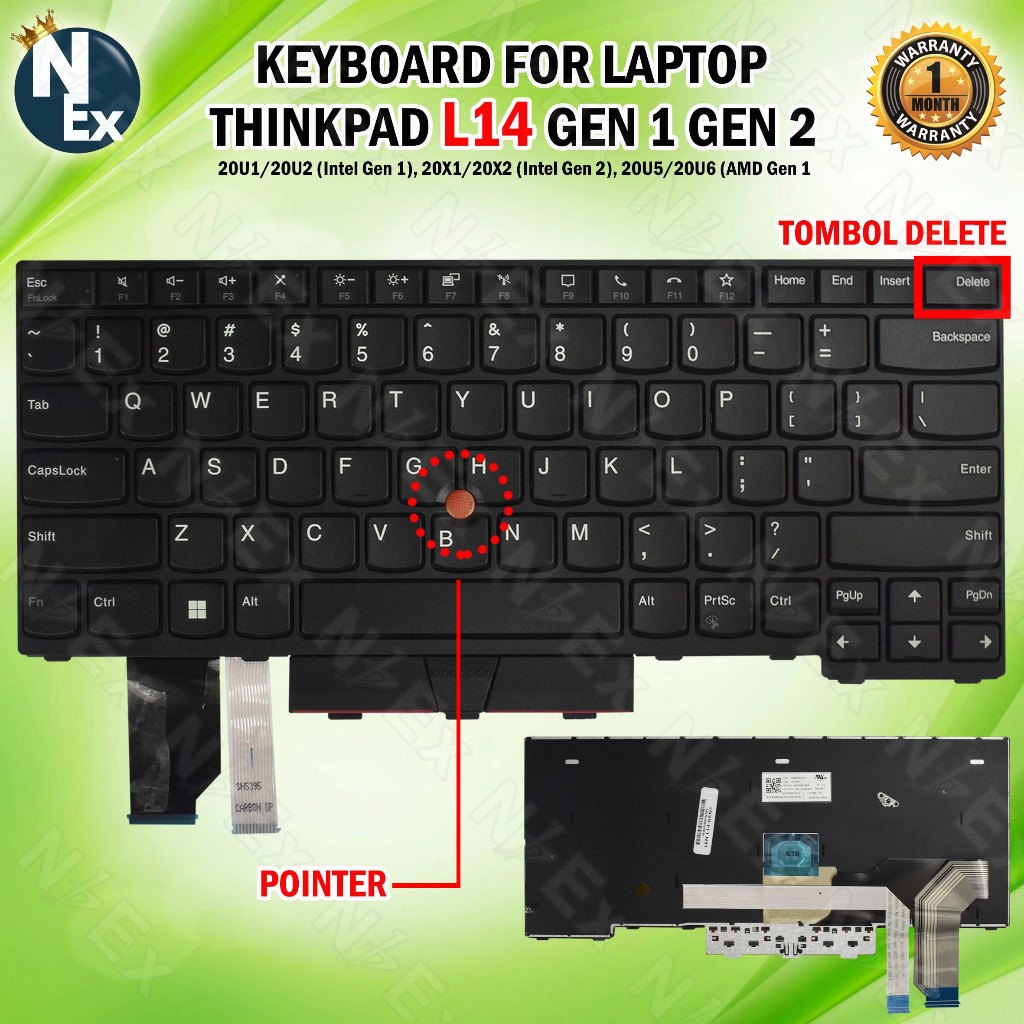 KEYBOARD FOR LAPTOP THINKPAD L14 GEN 1 GEN 2