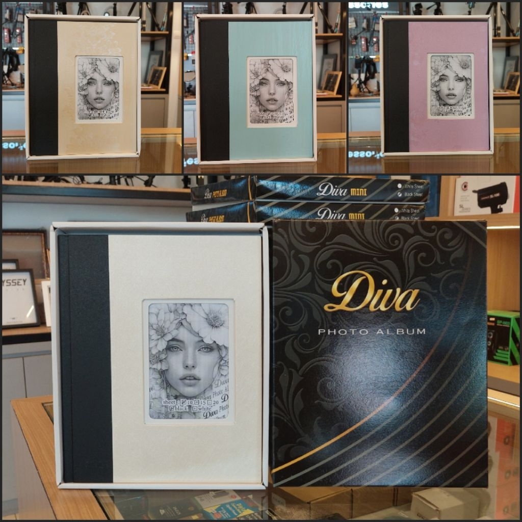 Album Foto 4R Double SHEET HITAM plus Box / Album 6R 10 Sheet muat 40 Photo