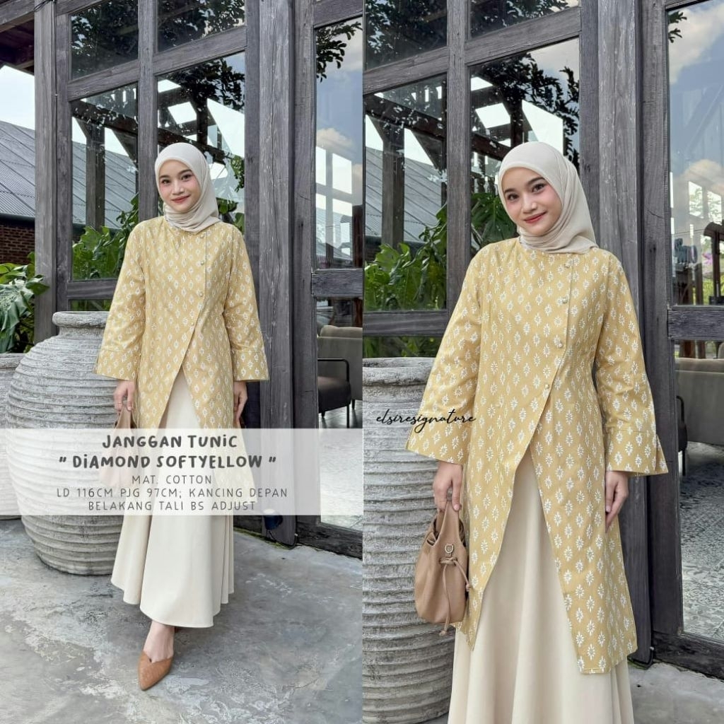 LOCANA LABEL (READY STOCK) Janggan Tunik Katun Alika Tunik Locana Label Atasan Muslim Wanita LCN Sol