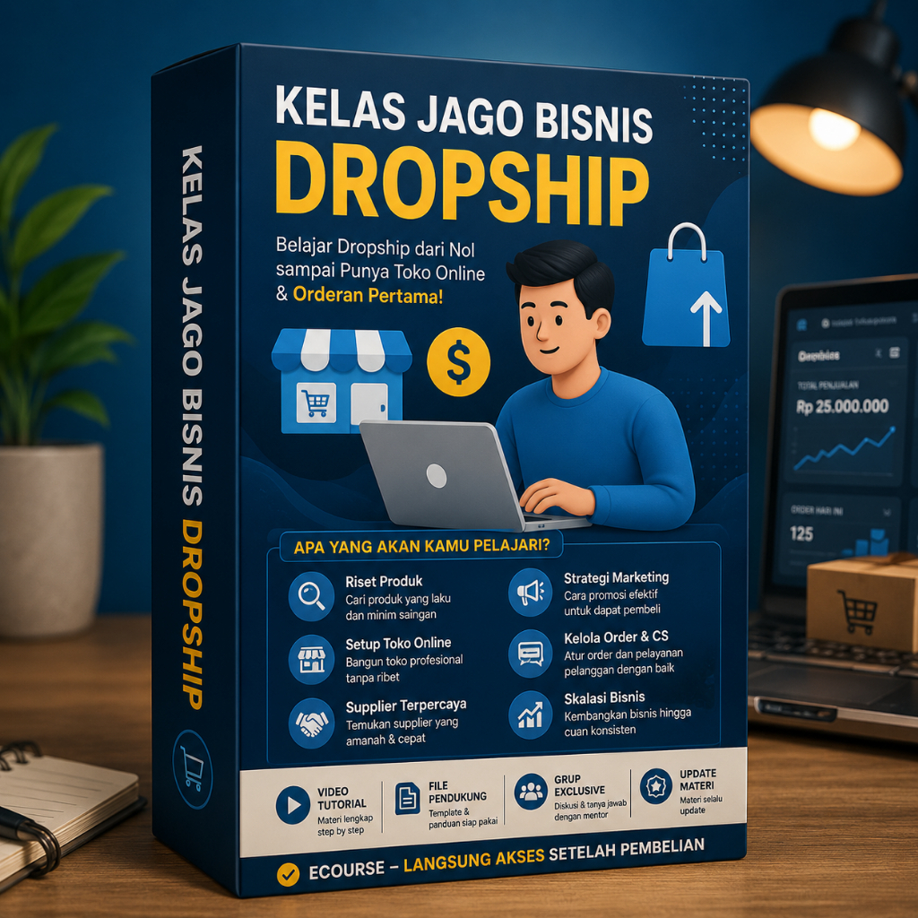 KELAS BISNIS DROPSHIP Sukses Jagoan Usaha Dropshipping Tanpa Stok Tanpa Modal - Materi Video