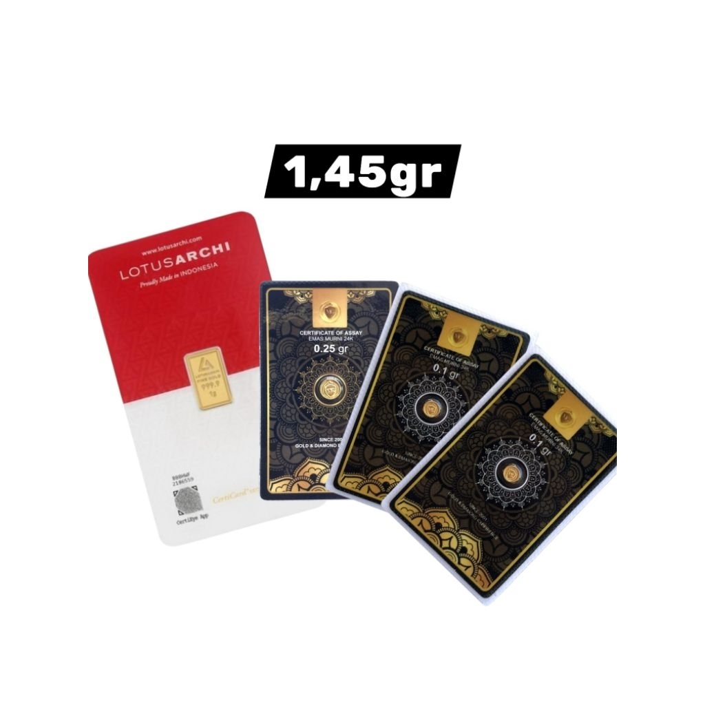 Emas Logam Mulia 1.45gram,Lotus Archi&MiniGold