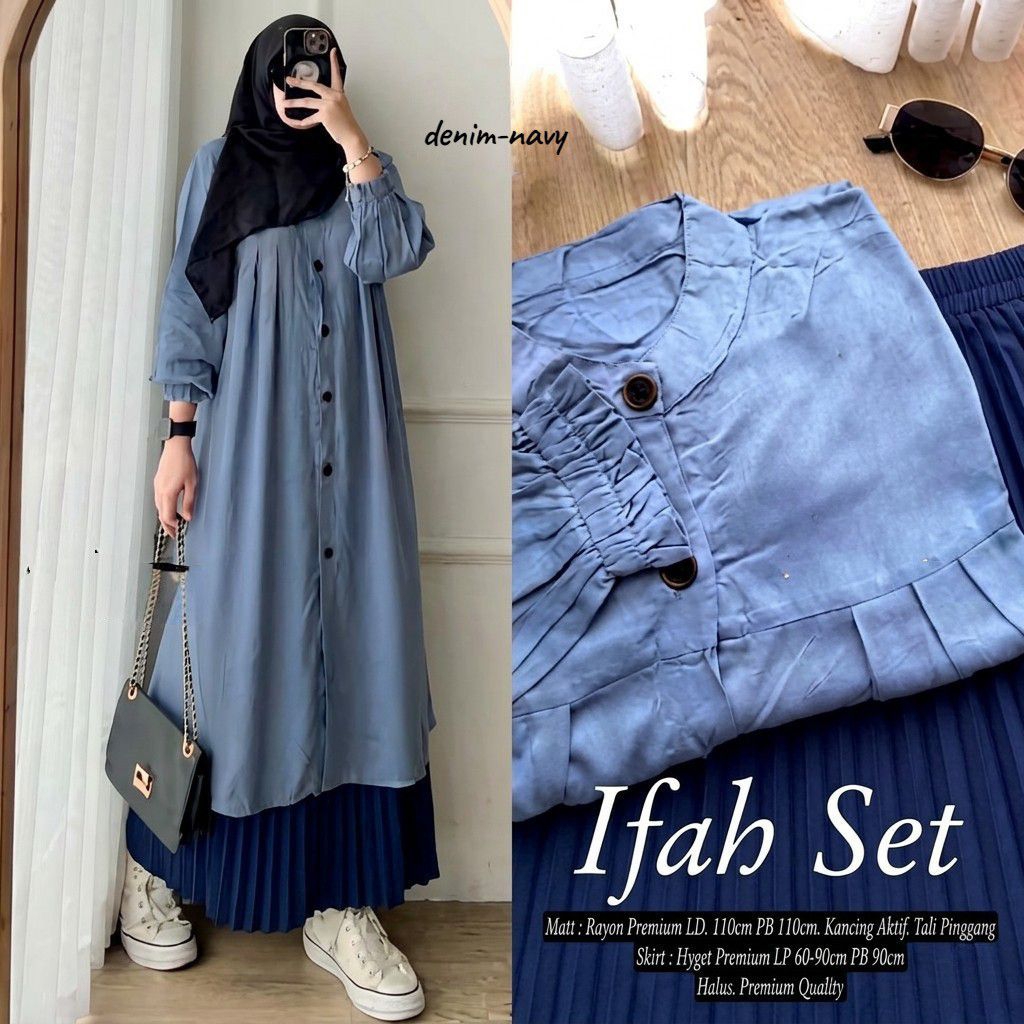 VENCA SET-IFAH SET|| SETELAN TUNIK DAN CELANA JEANS CUTBRAY TERBARU