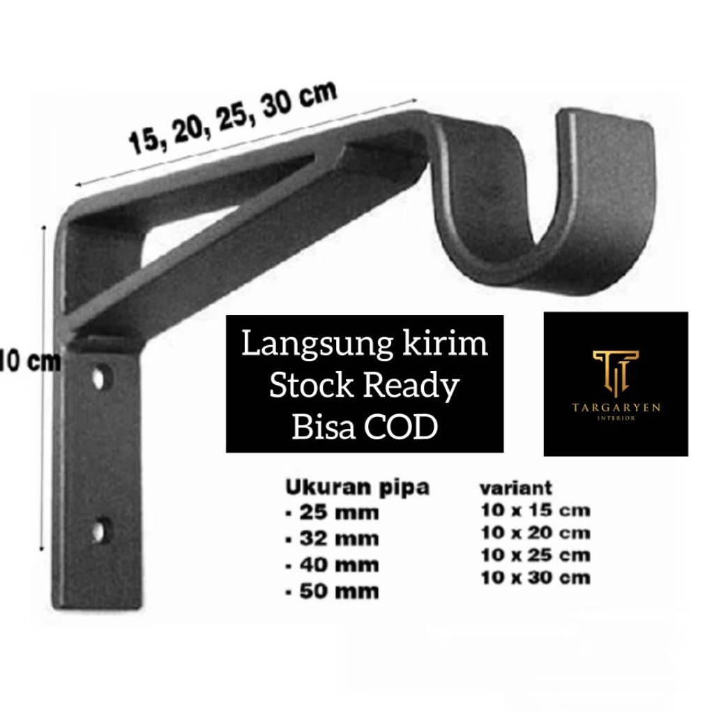 Bracket Siku Besi Gantungan All Size dengan Besi Tebalbracket siku besi gantungan / gantungan gorden