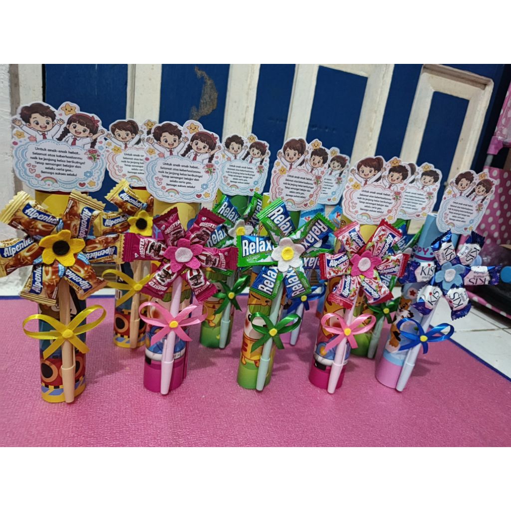 (READY) Bucket Permen/Bucket Buku/Pulpen Permen/Permen Bunga/Permen Bucket/ Bucket Permen Mini/Mini 