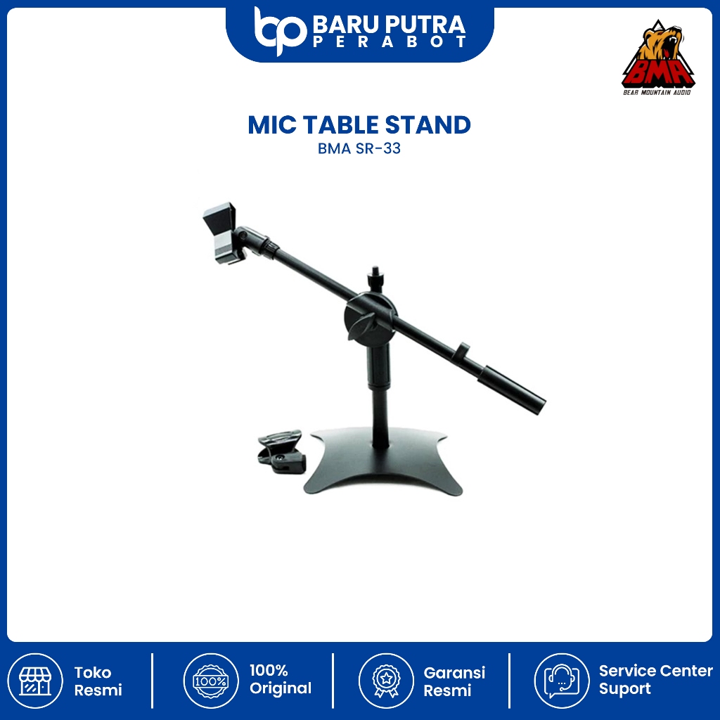 Stand Mic Meja BMA SR-33 / Microphone Table Stand Pendek Podium Desk SR33