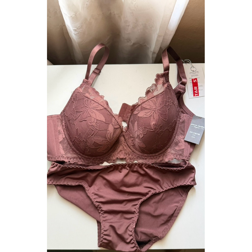 Pierre Cardin Wired Bra Set Brown