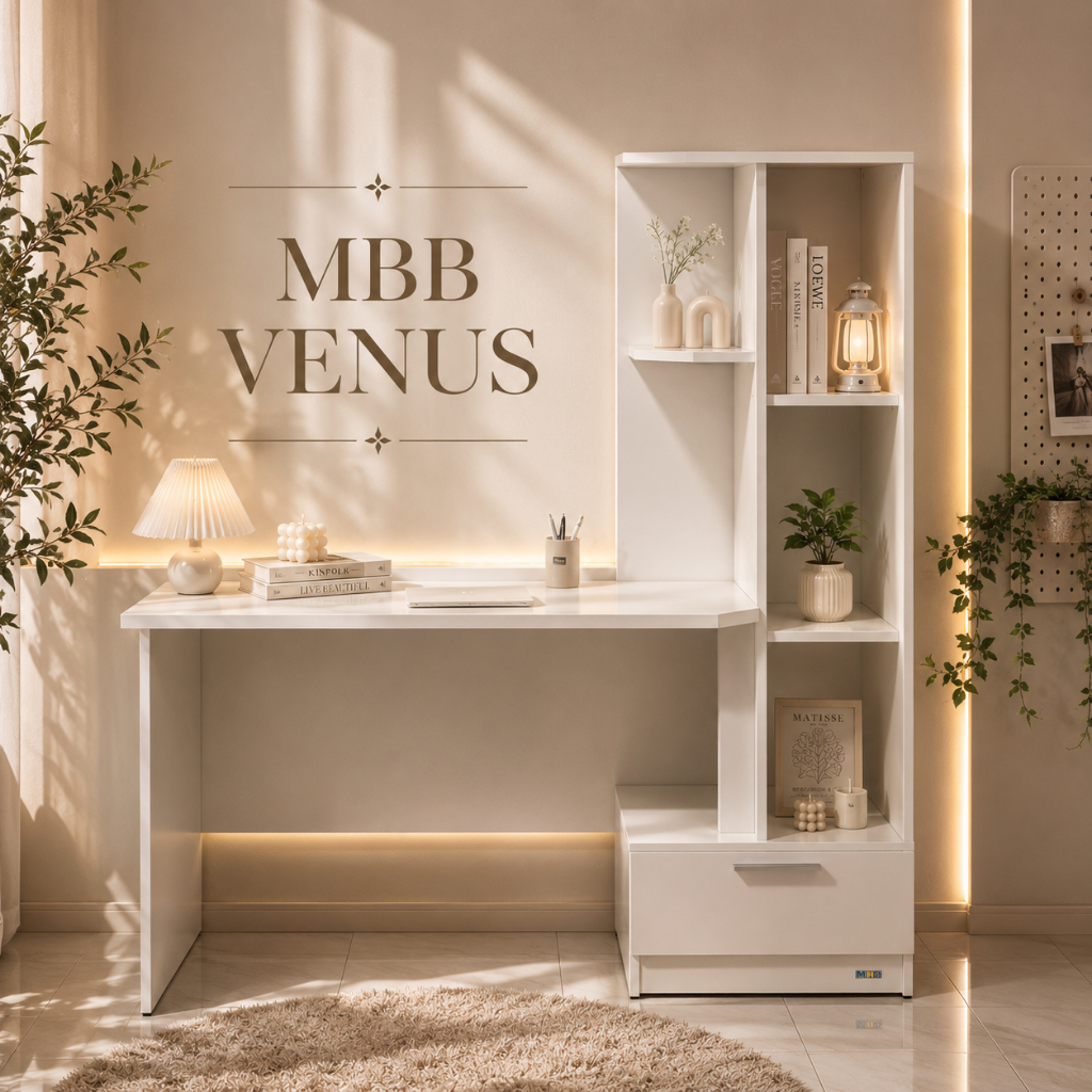 KB MEJA BELAJAR - MBB VENUS SOLID WHITE