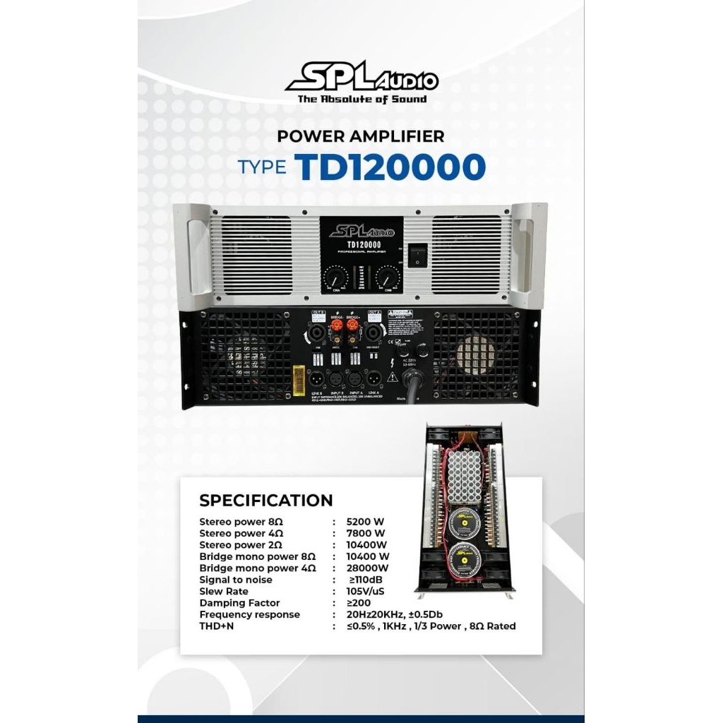 POWER Amplifier SPL Audio TD 120000 2x7000watt Original