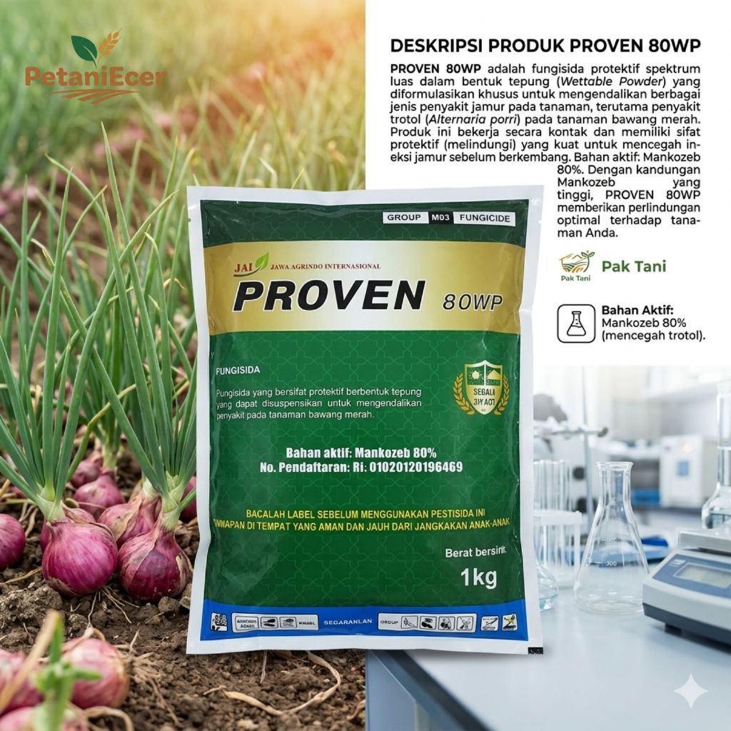 Proven 80 WP fungisida kontak dan protektif - Bahan Aktif Mankozeb 80%