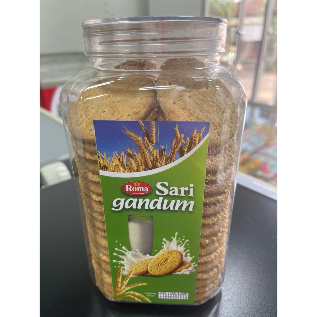 Roma sari gandum biskuit ori toples