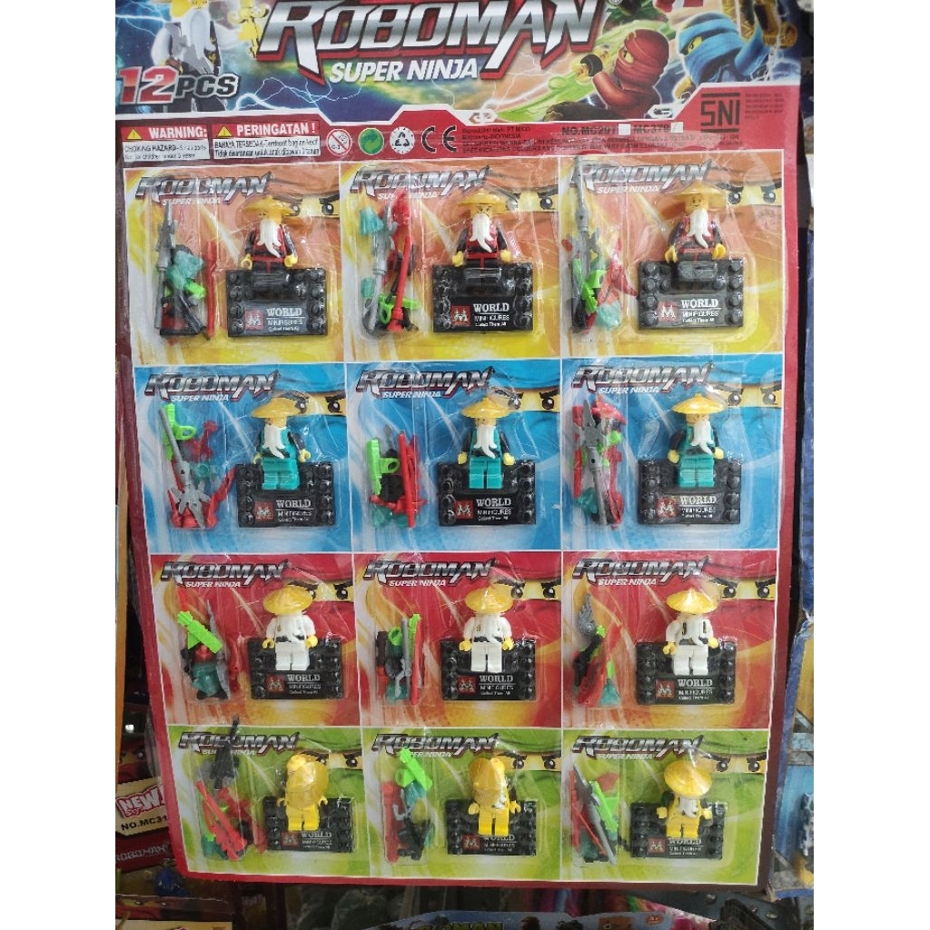 12pcs mainan robomen ninja wu MC379 MTC TOYS