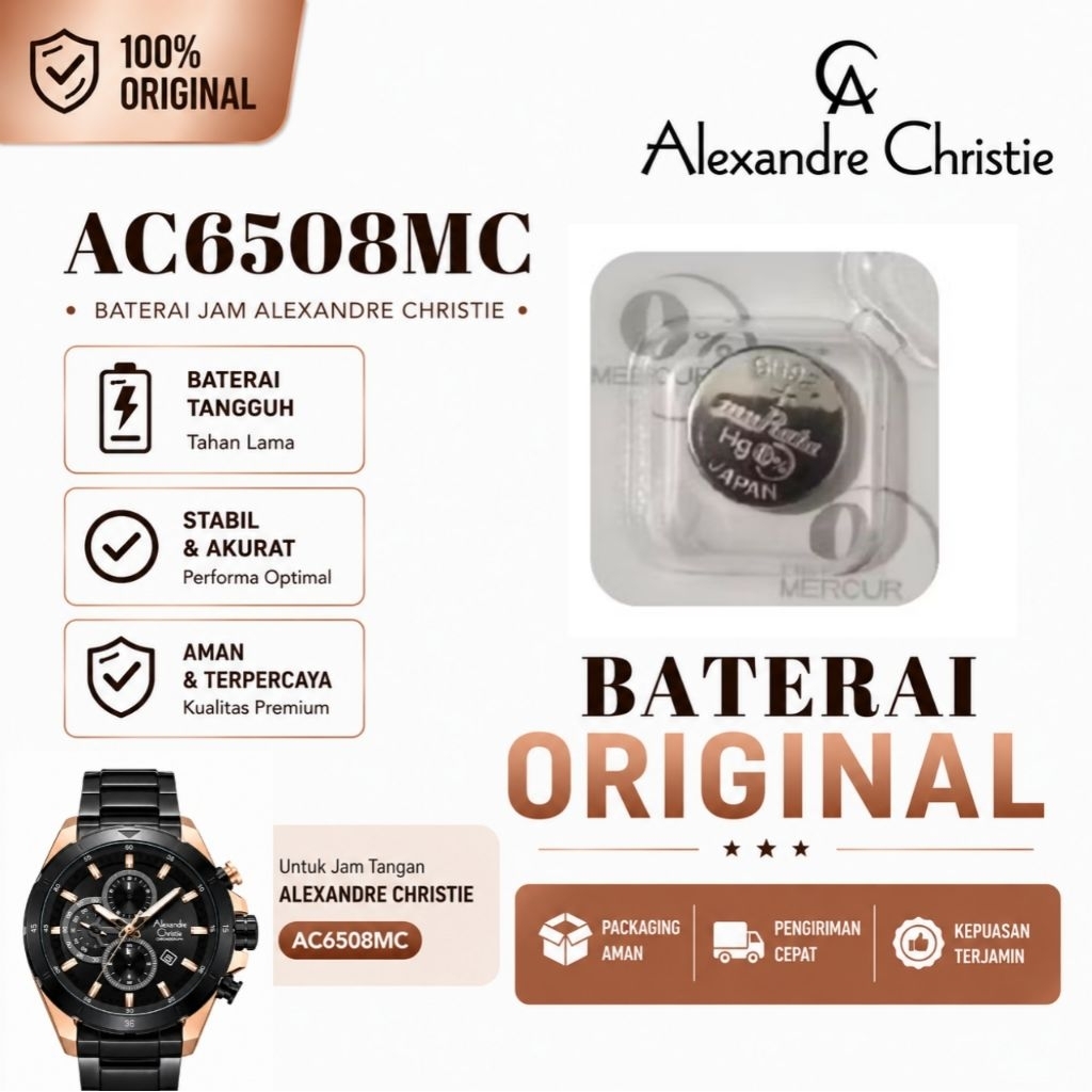 Baterai original untuk jam tangan Alexandre Christie Type AC 6308 MC