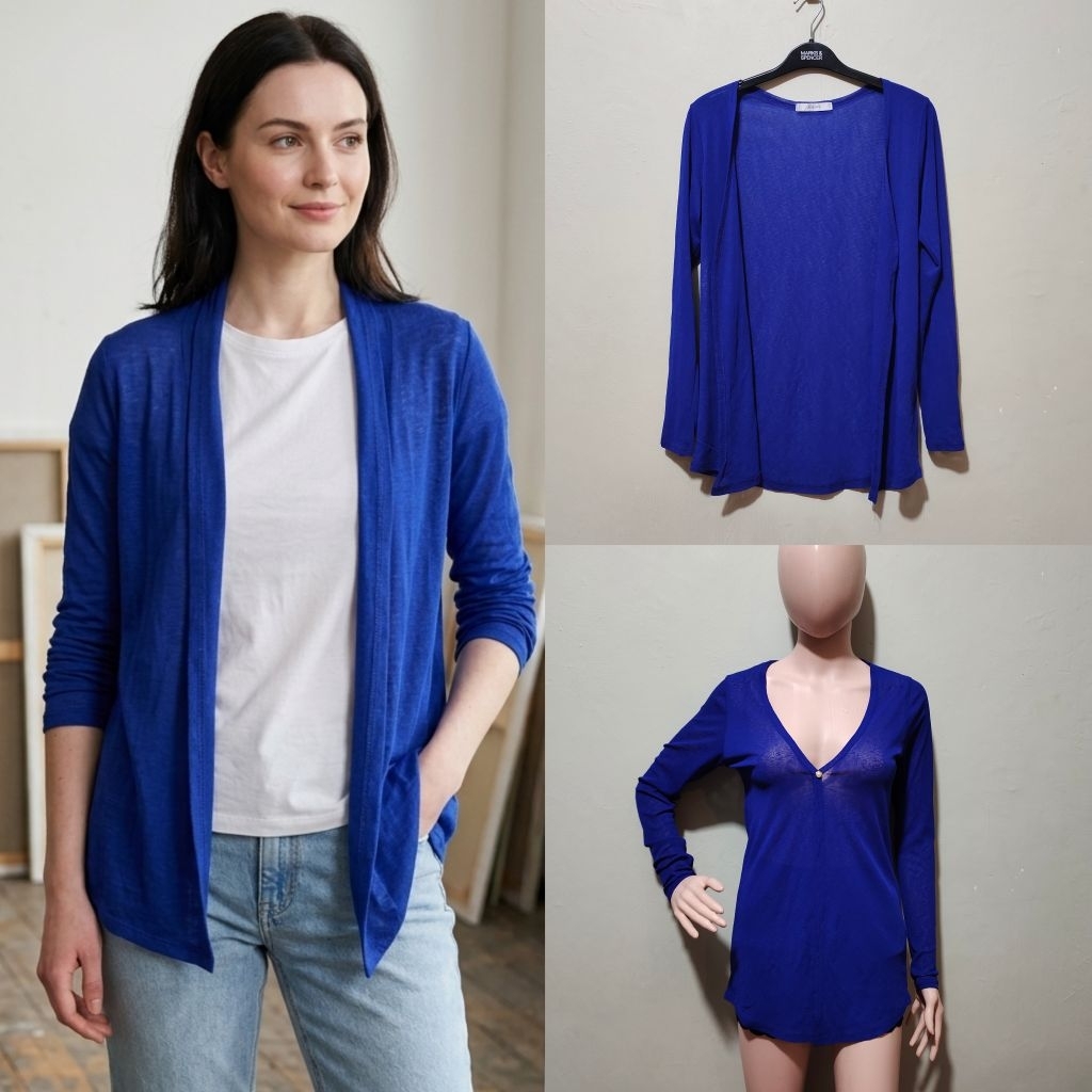 DECADENCE royal blue cardigan blue cardigan biru cardigan outer cardigan outerwear cardigan biru ele