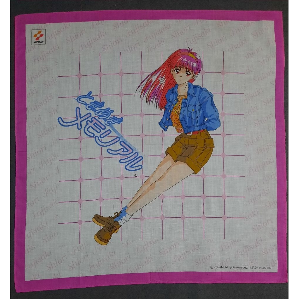 Saputangan Shiori Fujisaki Konami 90's Original / Bandana / Handkerchief / Neckwear / Scarf/  Vintag