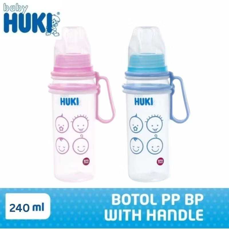 HUKI BOTOL SUSU DENGAN PEGANGAN 240ML - HUKI BOTTLE WITH HANDLE