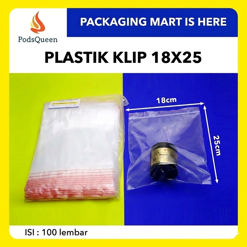 PLASTIK KLIP 18x25 ZIPLOCK CLIP PLASTIK (100 LEMBAR)