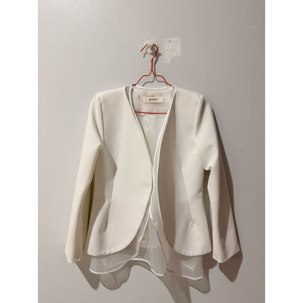 Preloved Gemme organza blazer white