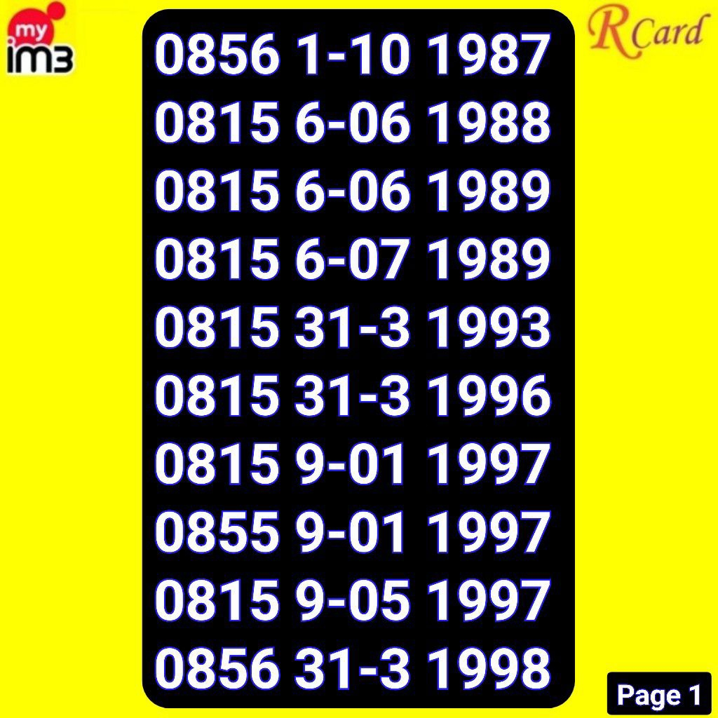 Perdana Nomor Cantik Indosat Im3 11 Digit Tanggal Bulan Tahun Bulan 19 Januari 5 Mei 19 April 31mare