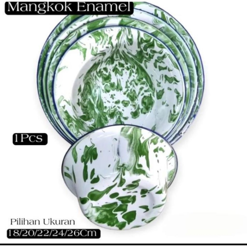 Baskom enamel blurik loreng Baskom burik Baskom Enamel Seng Clasik