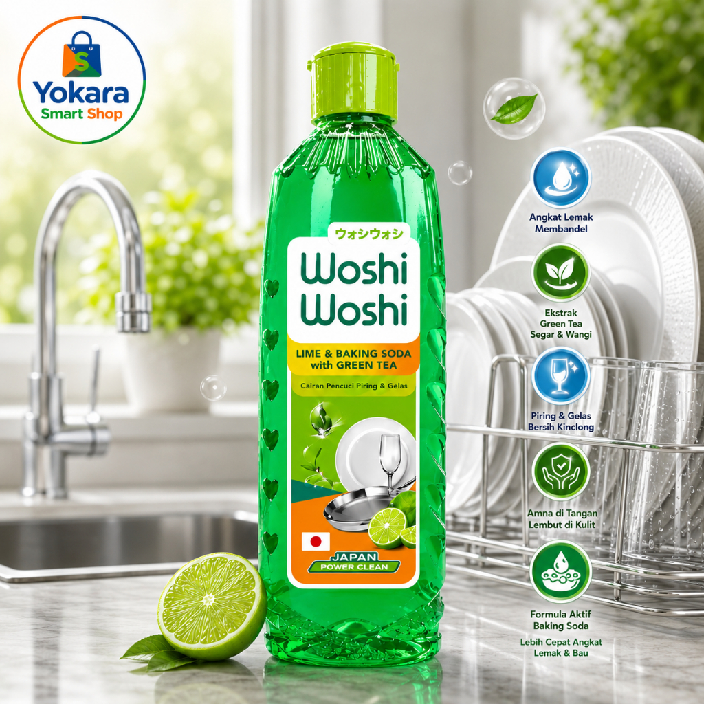 Woshi Woshi With Green Tea Sabun Cuci Piring 400 ML