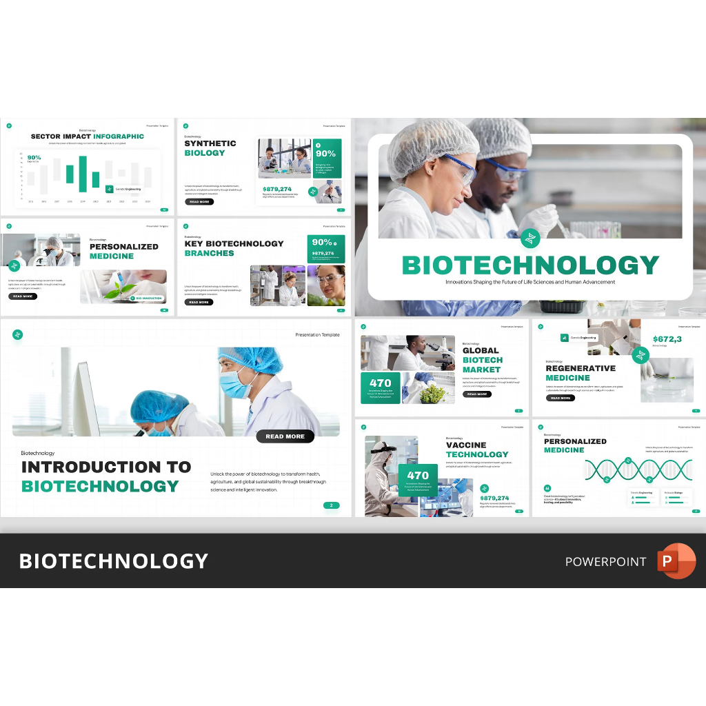 Template Presentasi Bioteknologi Profesional PPT Premium