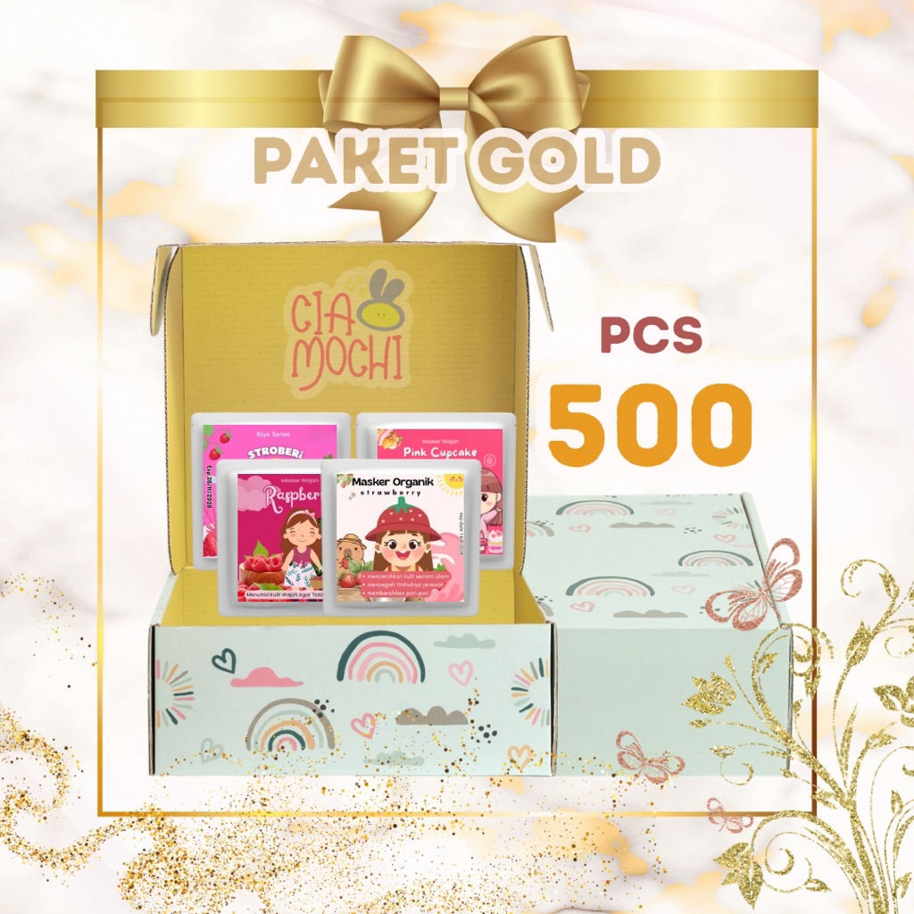 (500pcs) Paket Reseller GOLD Masker Organik/Masker Wajah/Masker Anak Murah