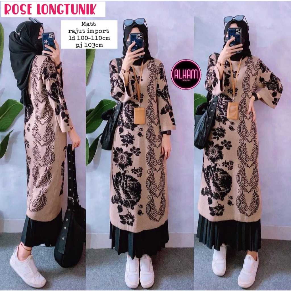 Rose midi dress rajut jumbo